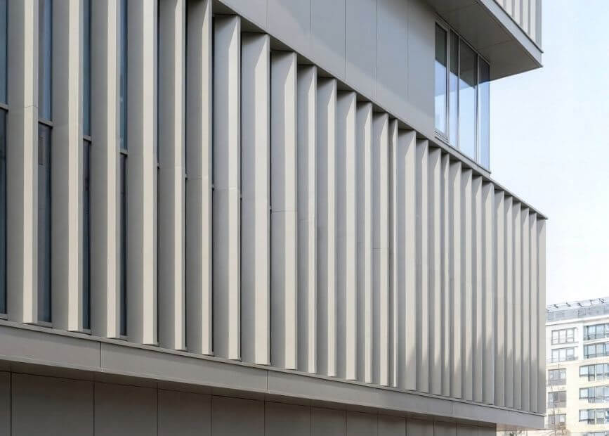 how matte finishes shape modern architectural facades in a library building using matte aluminum composite panels