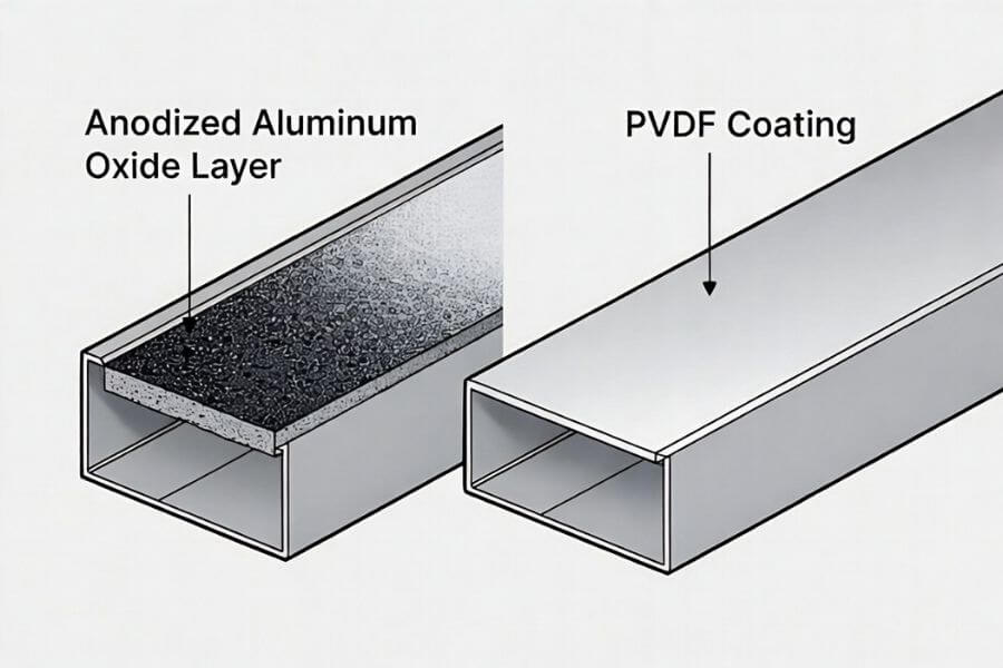 difference between anodized and PVDF ACP coating structure diagram