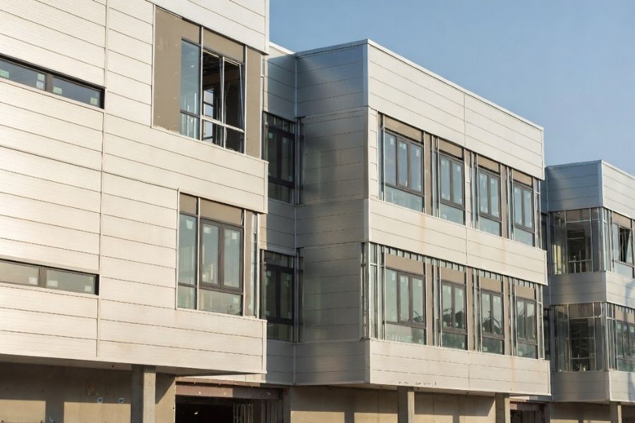 ACP panel fabrication process with CNC machining for facade systems