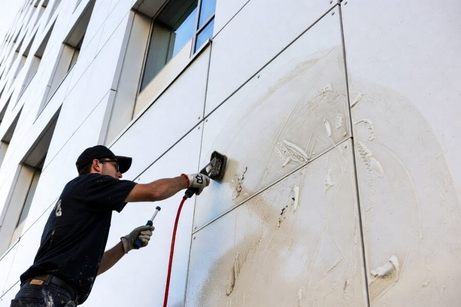 incorrect graffiti removal damaging aluminum composite panel coating incorrect graffiti removal damaging aluminum composite panel coating