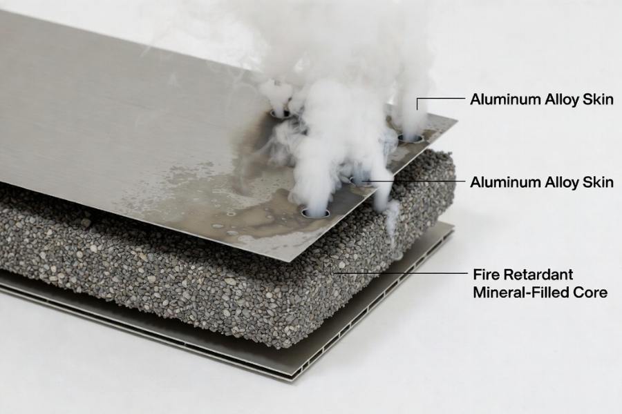 fire retardant core reaction in aluminum composite panel under heat fire retardant core reaction in aluminum composite panel under heat