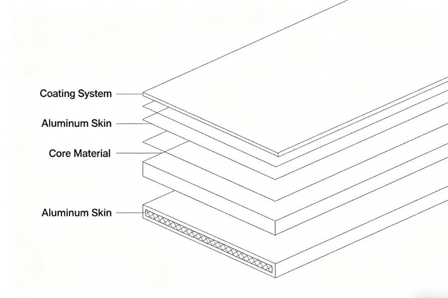 acm panel structure with coating system layers showing aluminum composite panel construction acm panel structure with coating system layers showing aluminum composite panel construction