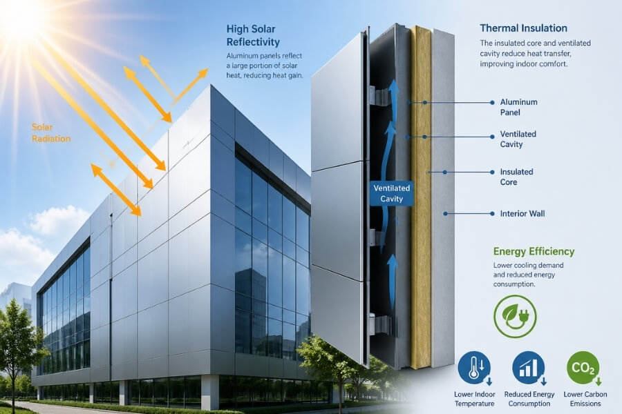 energy efficient aluminum composite panels reducing heat gain in facade systems energy efficient aluminum composite panels reducing heat gain in facade systems