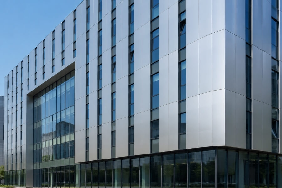 brushed aluminum facade project with controlled color consistency in large scale building brushed aluminum facade project with controlled color consistency in large scale building