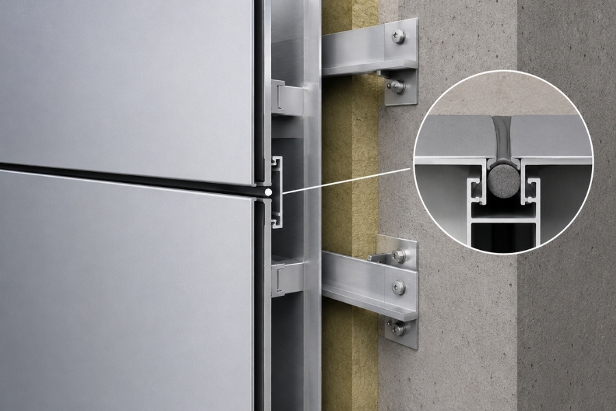 Engineering design of ACM expansion joints with subframe, fasteners, sealants and movement allowance