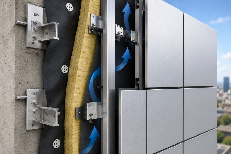 Facade defects caused by poor ACM subframe system alignment and support design